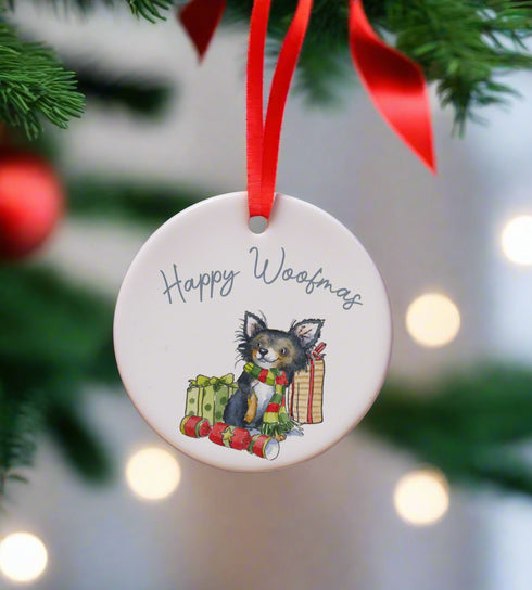 Chihuahua Ceramic Circle Decoration